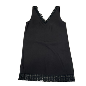 Leith Black Sleeveless Lace Edged Dress Size Medium SKU#C24333